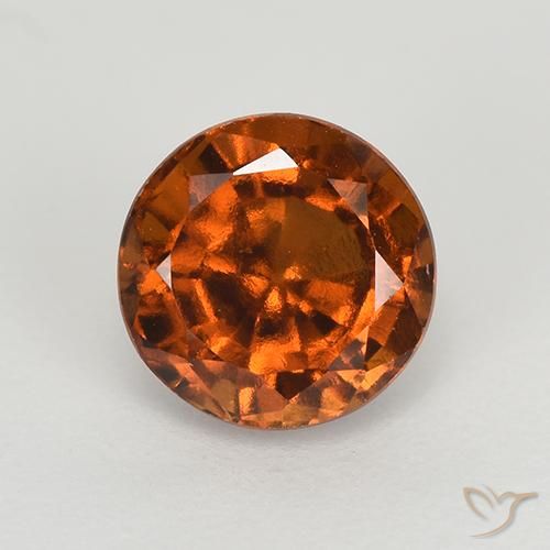Amber Orange Hessonite Garnet Gem - 1.9ct Round Facet (ID: 519893)