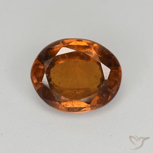 1.69ct Natural Medium-Dark Orange Hessonite Garnet, Oval, VS-SI