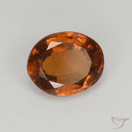 1.69 ct Orange Hessonite Garnet Stone, Natural Hessonite Garnet in Oval Facet Shape for Sale