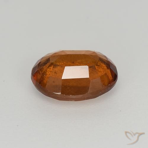 Hessonite Garnet Gemstone in 8 x 6.5 mm Size for Sale, Hessonite Garnet Stone in Medium-Dark Orange Color