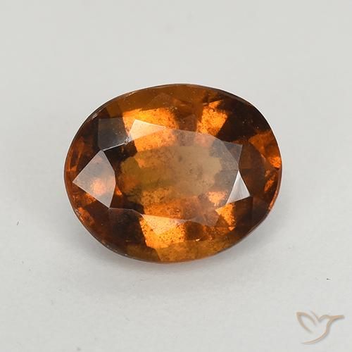 1.52 ct Orange Hessonite Garnet Stone, Natural Hessonite Garnet in Oval Facet Shape for Sale