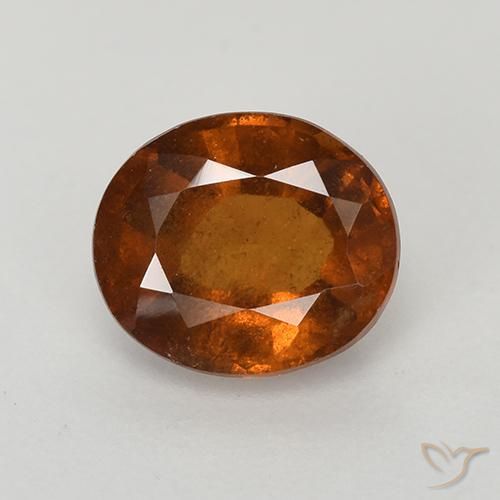 1.67ct Natural Dark Orange Hessonite Garnet, Oval, VS-SI