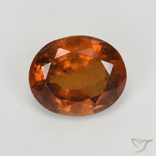 1.57ct Natural Dark Orange Hessonite Garnet, Oval, VS-SI
