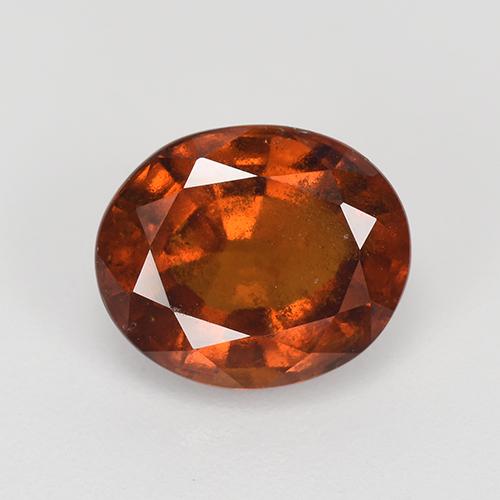3.16 ct Orange Hessonite Garnet Gemstone, Hessonite Garnet Gem in Oval Facet Shape for Sale.
