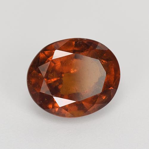 3.16 ct Orange Hessonite Garnet Stone, Natural Hessonite Garnet in Oval Facet Shape for Sale