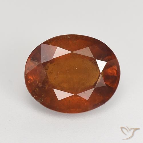 Красновато-оранжевый Гранат Гессонит Камень - 4.1ct Фасетный Овал (ID: 521056)