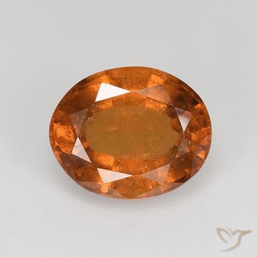 Medium-Dark Orange Гранат Гессонит Камень - 3.1ct Фасетный Овал (ID: 521057)