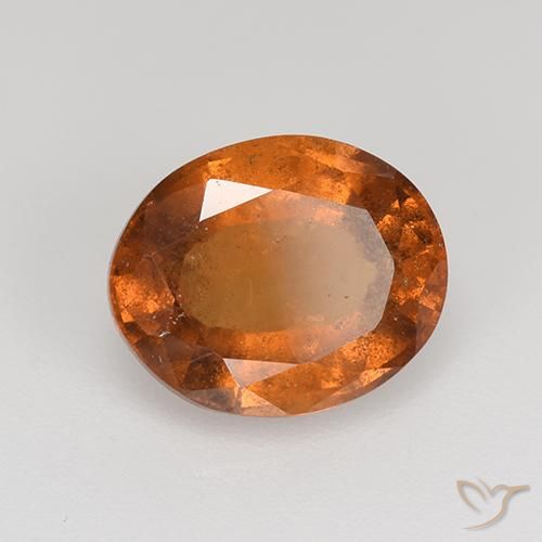 3.08 ct Orange Hessonite Garnet Stone, Natural Hessonite Garnet in Oval Facet Shape for Sale