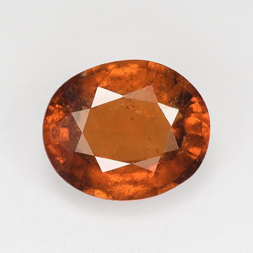 Dark Orange Гранат Гессонит Камень - 3.6ct Фасетный Овал (ID: 521059)