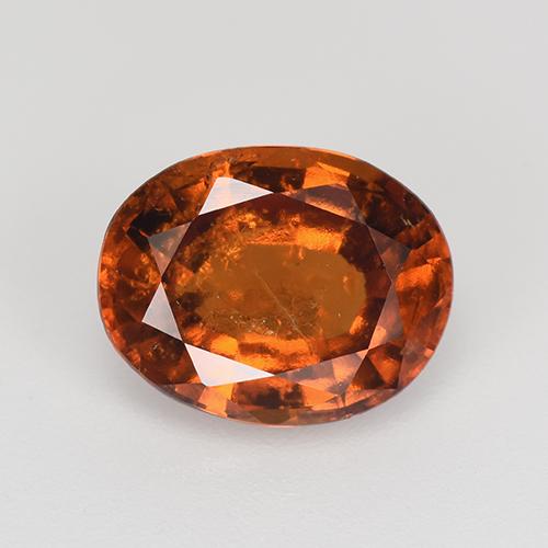 Amber Orange Гранат Гессонит Камень - 3.1ct Фасетный Овал (ID: 521063)
