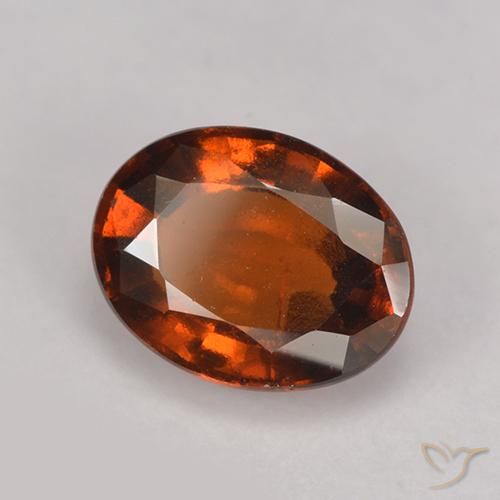 2.82 ct Orange Hessonite Garnet Stone, Natural Hessonite Garnet in Oval Facet Shape for Sale