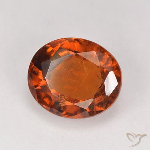 2.94 ct Orange Hessonite Garnet Stone, Natural Hessonite Garnet in Oval Facet Shape for Sale
