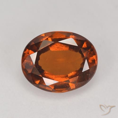 2.37ct Natural Amber Orange Hessonite Garnet, Oval, VS
