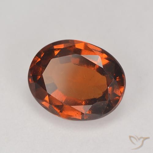 2.37 ct Orange Hessonite Garnet Stone, Natural Hessonite Garnet in Oval Facet Shape for Sale