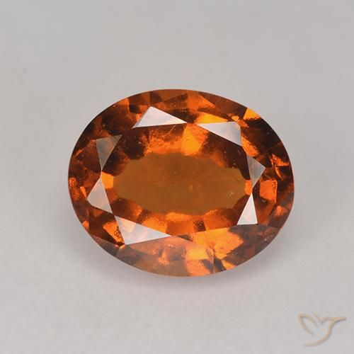 2.10ct Natural Amber Orange Hessonite Garnet, Oval, VS