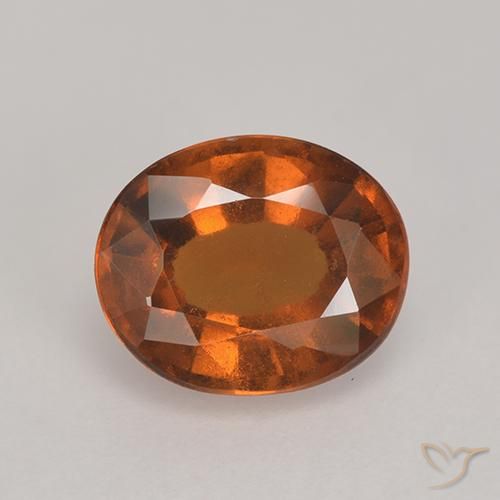 2.45ct Natural Medium-Dark Orange Hessonite Garnet, Oval, VS