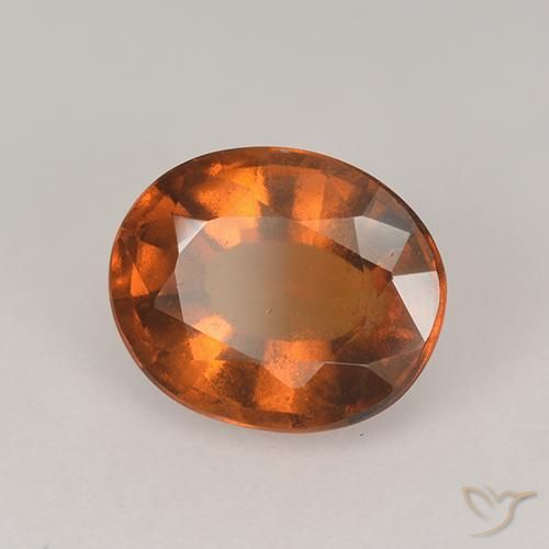 2.45 ct Orange Hessonite Garnet Stone, Natural Hessonite Garnet in Oval Facet Shape for Sale