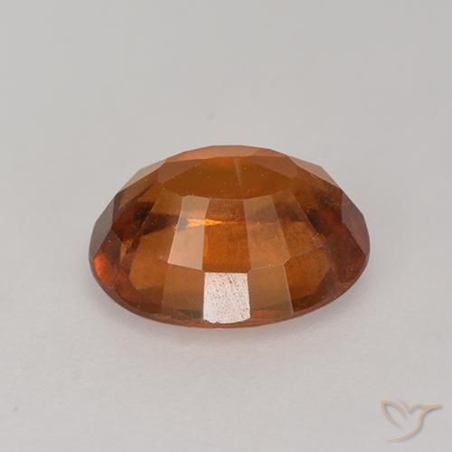 Hessonite Garnet Gemstone in 8.9 x 7.4 mm Size for Sale, Hessonite Garnet Stone in Medium-Dark Orange Color