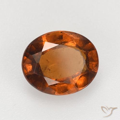 2.47 ct Orange Hessonite Garnet Stone, Natural Hessonite Garnet in Oval Facet Shape for Sale