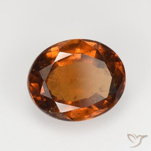 2.59 ct Orange Hessonite Garnet Stone, Natural Hessonite Garnet in Oval Facet Shape for Sale