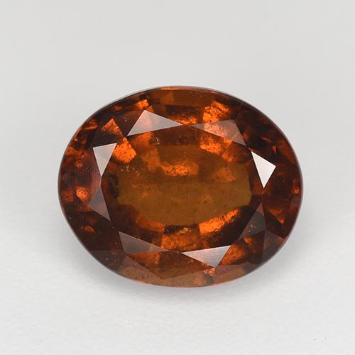 Amber Orange Hessonite Garnet Gem - 3ct Oval Facet (ID: 521692)