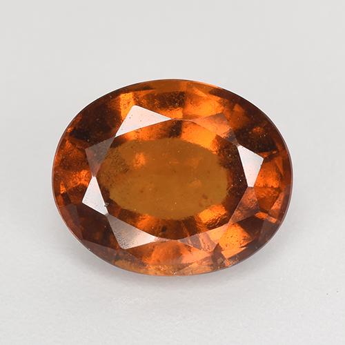 Amber Orange Гранат Гессонит Камень - 2.9ct Фасетный Овал (ID: 521693)