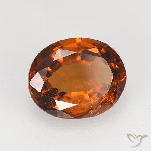 2.36 ct Orange Hessonite Garnet Stone, Natural Hessonite Garnet in Oval Facet Shape for Sale