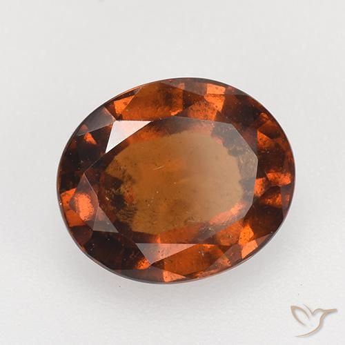 2.98 ct Orange Hessonite Garnet Stone, Natural Hessonite Garnet in Oval Facet Shape for Sale