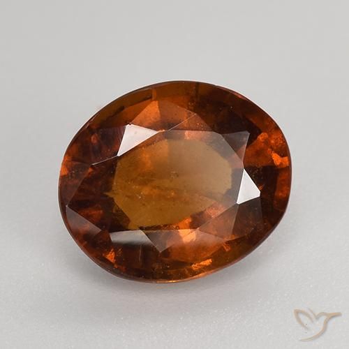 2.94 ct Orange Hessonite Garnet Stone, Natural Hessonite Garnet in Oval Facet Shape for Sale