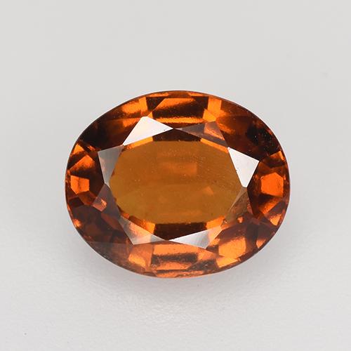tieforange Hessonit-Granat Edelstein - 2.5ct Oval facettiert (ID: 521700)