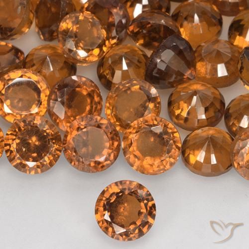 1.27ct Natural Deep Orange Hessonite Garnet, Round, VS-SI