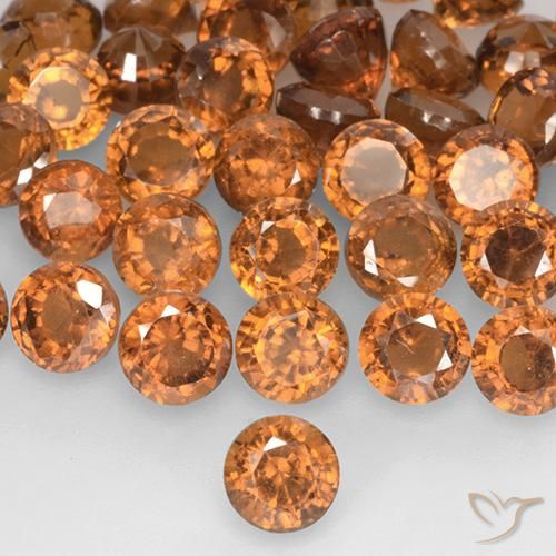 1.24 ct Orange Hessonite Garnet, 5.3 mm Round Cut From Madagascar, Photo A