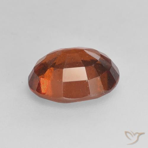 Hessonite Garnet Gemstone in 7.9 x 6.3 mm Size for Sale, Hessonite Garnet Stone in Medium-Dark Orange Color