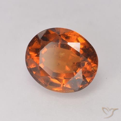 1.68 ct Orange Hessonite Garnet Stone, Natural Hessonite Garnet in Oval Facet Shape for Sale