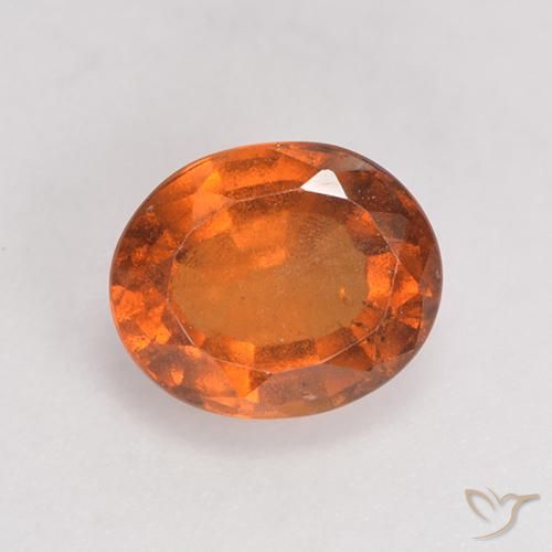 1.69ct Natural Deep Orange Hessonite Garnet, Oval, VS-SI
