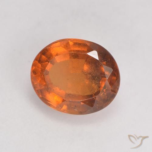 1.69 ct Orange Hessonite Garnet Stone, Natural Hessonite Garnet in Oval Facet Shape for Sale