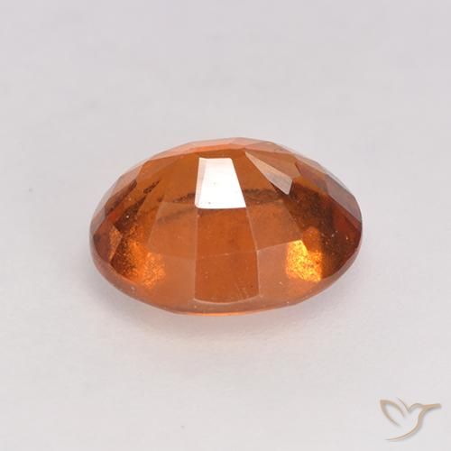 Hessonite Garnet Gemstone in 7.8 x 6.5 mm Size for Sale, Hessonite Garnet Stone in Deep Orange Color