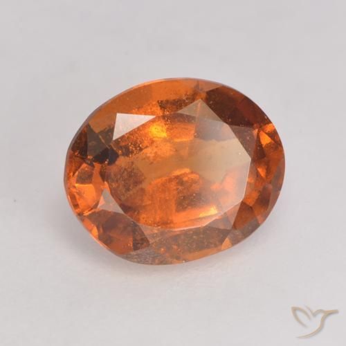 1.68 ct Orange Hessonite Garnet Stone, Natural Hessonite Garnet in Oval Facet Shape for Sale