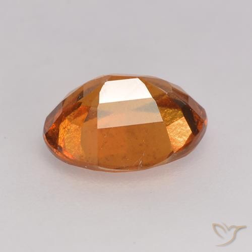 Hessonite Garnet Gemstone in 8.2 x 6.7 mm Size for Sale, Hessonite Garnet Stone in Medium-Dark Orange Color