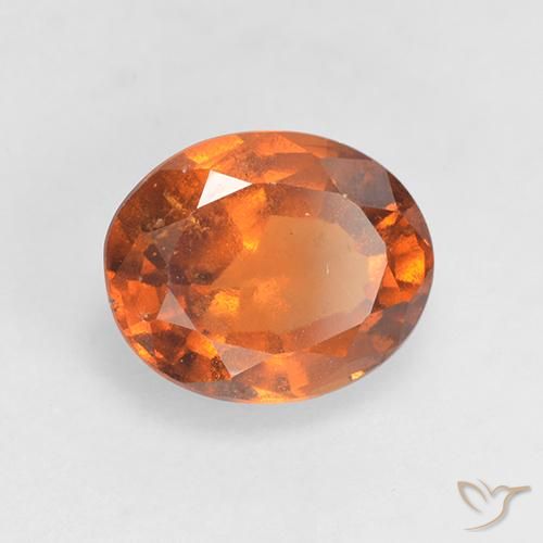1.52 ct Orange Hessonite Garnet Stone, Natural Hessonite Garnet in Oval Facet Shape for Sale