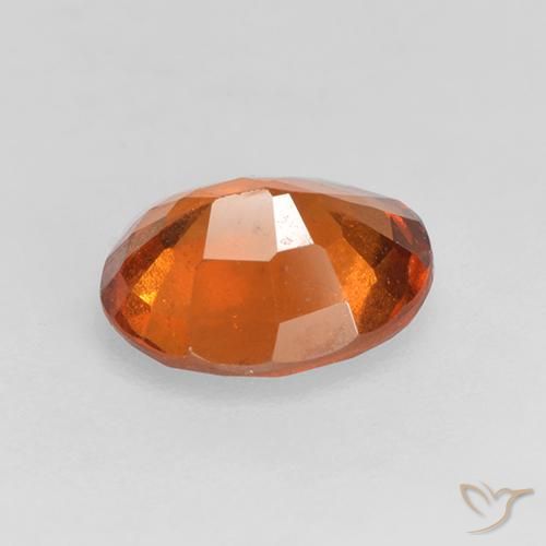 Hessonite Garnet Gemstone in 7.9 x 6.5 mm Size for Sale, Hessonite Garnet Stone in Medium-Dark Orange Color
