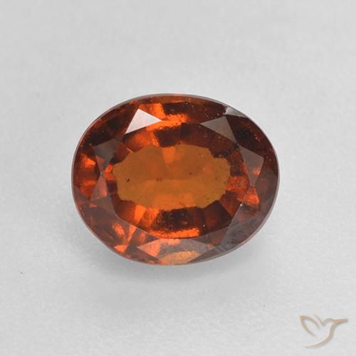 1.46 ct Orange Hessonite Garnet Stone, Natural Hessonite Garnet in Oval Facet Shape for Sale