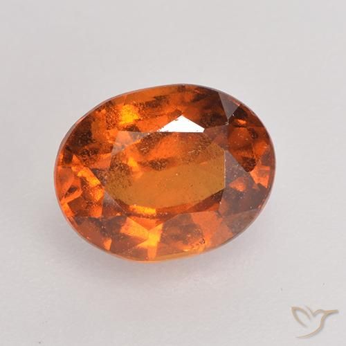 1.66 ct Orange Hessonite Garnet Stone, Natural Hessonite Garnet in Oval Facet Shape for Sale