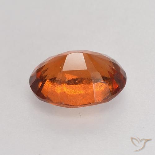 Hessonite Garnet Gemstone in 8.1 x 6.3 mm Size for Sale, Hessonite Garnet Stone in Medium-Dark Orange Color