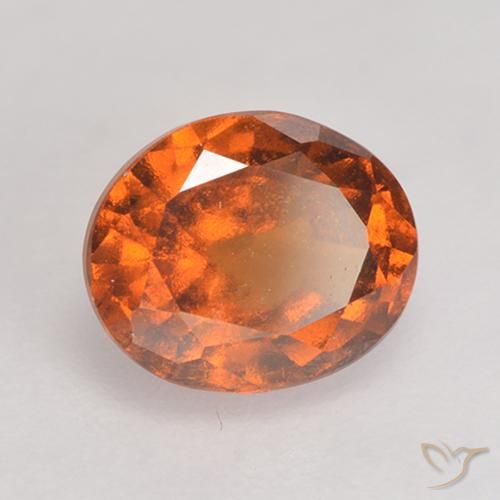 1.58 ct Orange Hessonite Garnet Stone, Natural Hessonite Garnet in Oval Facet Shape for Sale