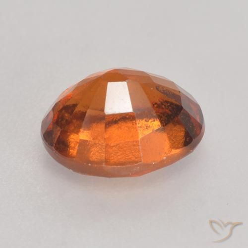 Hessonite Garnet Gemstone in 7.5 x 6.2 mm Size for Sale, Hessonite Garnet Stone in Medium-Dark Orange Color