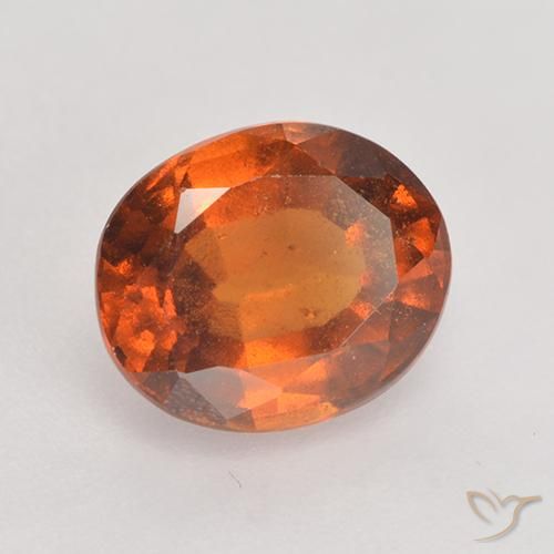 1.90 ct Orange Hessonite Garnet Stone, Natural Hessonite Garnet in Oval Facet Shape for Sale