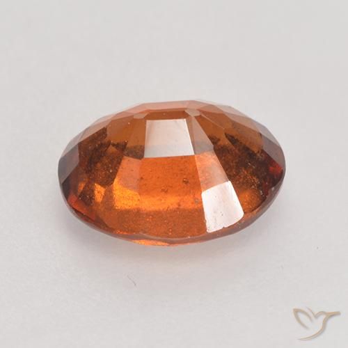 Hessonite Garnet Gemstone in 8.2 x 6.8 mm Size for Sale, Hessonite Garnet Stone in Amber Orange Color