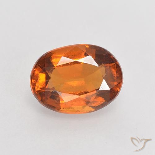 1.37ct Natural Medium-Dark Orange Hessonite Garnet, Oval, VS-SI