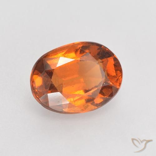 1.37 ct Orange Hessonite Garnet Stone, Natural Hessonite Garnet in Oval Facet Shape for Sale